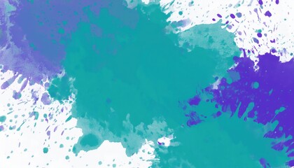 Obraz premium abstract splash of turquoise, lavender, and cyan watercolor ink on textured canvas background for modern branding, web layout, poster design, or digital art print