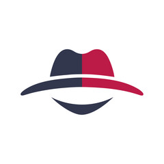 Trendy hat icon logo design for headwear fashion brand and stylish accessory store