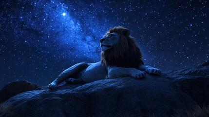 Mystical figures underneath ethereal night light