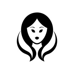Elegant woman face with flower icon logo for beauty skincare and salon branding