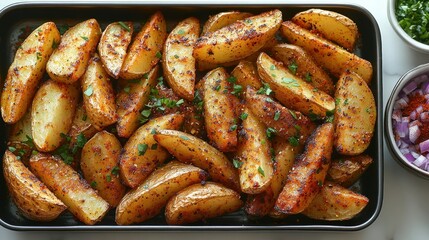 Crispy baked potato wedges