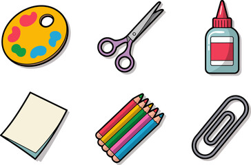 Science education elements including blueprint robot arm chip magnifier and molecule diagram combo  