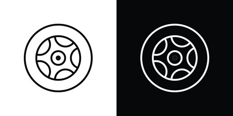 Tire icon filled flat sign concept for web design.