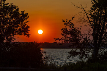 sunset on the river
