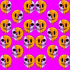 Obraz premium seamless skull pattern