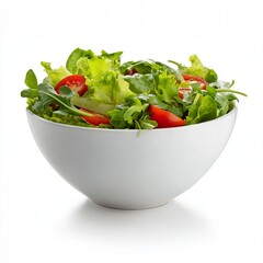 A vibrant, fresh salad in a simple bowl. The image presents a colorful and healthy salad, perfect for illustrating fresh food and healthy eating habits