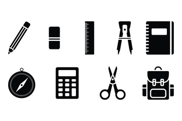 school icons set