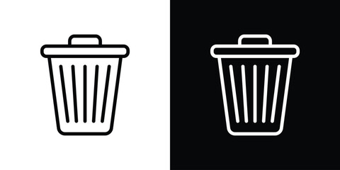Trash icon filled flat sign concept for web design.