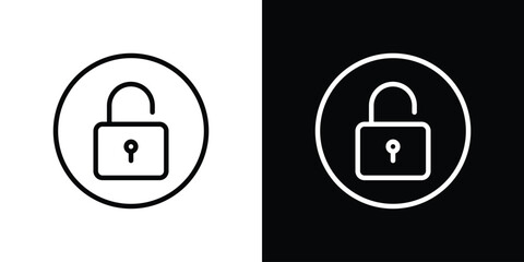Unlock icon collection. line stroke icon. EPS 10