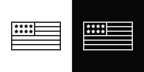 USA flag icon filled flat sign concept for web design.