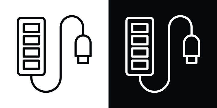 USB hub icon filled flat sign concept for web design.