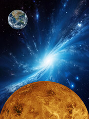 planet Venus, earth in space