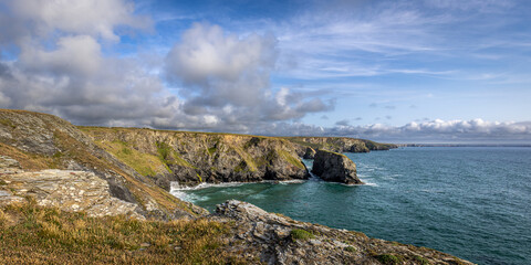 Bedruthan Steps from Park Head Evening Sunset
