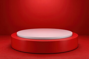 Red and pink cylindrical product display stand