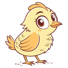 Naklejka premium Cute yellow chick cartoon illustration spring easter animal vector design