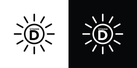 Vitamin d icon filled flat sign concept for web design.