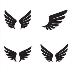 Symmetrical Flight Wings Vector Set