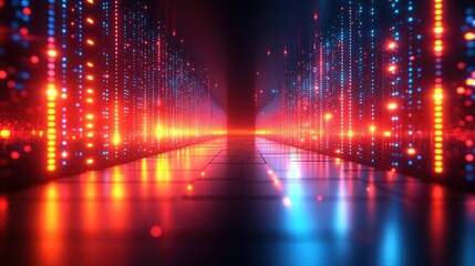 Cyberpunk data tunnel