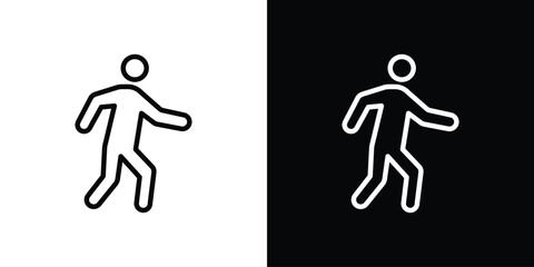 Walk icon filled flat sign concept for web design.