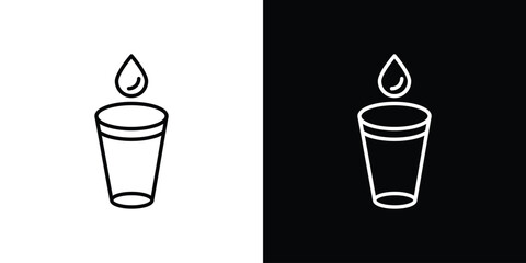 Water glass icon filled flat sign concept for web design.