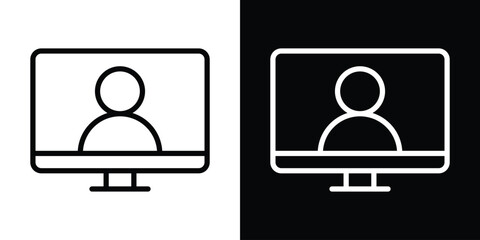 Webinar icon filled flat sign concept for web design.