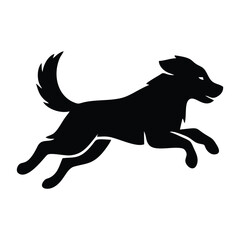jumping dog silhouette icon logo