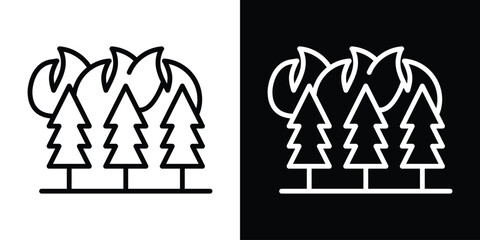 Wildfire disaster icon filled flat sign concept for web design.
