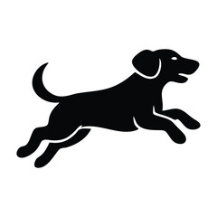 jumping dog silhouette icon logo