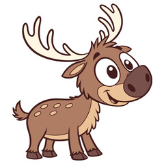 Fototapeta premium Cute cartoon moose character illustration perfect for childrens designs and educational projects