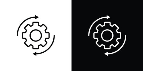 Workflow process icon filled flat sign concept for web design.