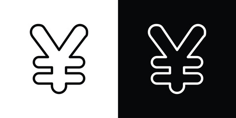 Yen icon filled flat sign concept for web design.
