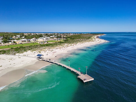 Jurien Bay Jetty and coastline north of Perth in Western Australia