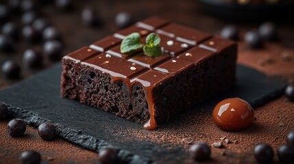 Decadent chocolate brownie square