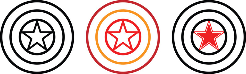 Captain American Shield Icon. Holiday Award Badge.