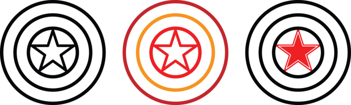 Captain American Shield Icon. Holiday Award Badge.