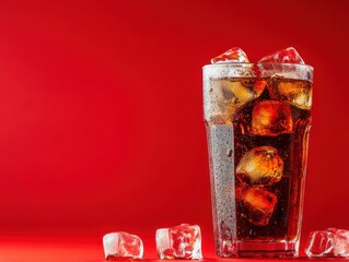 Iced soda in a glass