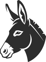Donkey head icon looking left, donkey logo in black with large, distinctive donkey ears.