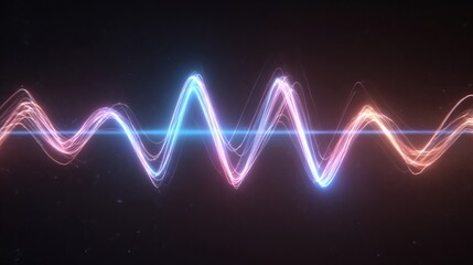 Abstract Light Wave on Black Background