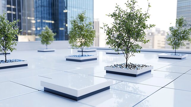 Parkour training ground urban city 3d render modern environment aerial view dynamic action space