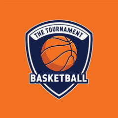 Basketball logo design template, basketball team emblem collection, basketball tournament logo design vector illustration