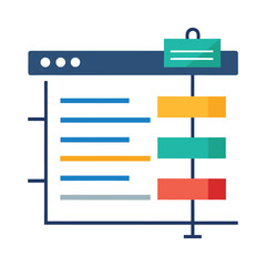 Fototapeta premium Website analysis visualization flat design representing progress with data and goals
