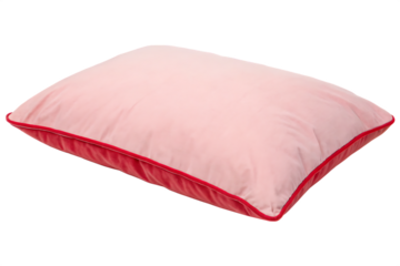pink pillow with a red edge isolated on white background png, ai generated