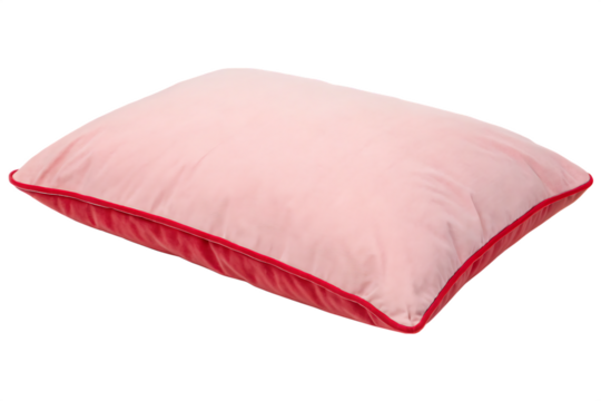 pink pillow with a red edge isolated on white background png, ai generated