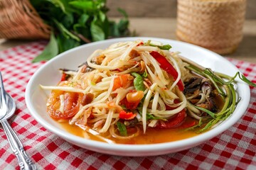 Papaya salad, Som Tam , som tum, thai food, isan food,Thai isan kitchen , som tum thai