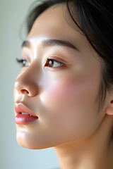 Stunning Portrait of a Beautiful Woman with Radiant Skin