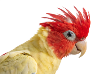  red-crested-cockatoo isolated on white backeground png, ai generated