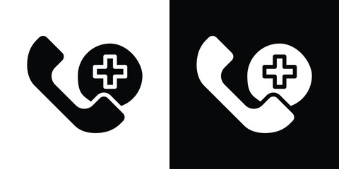 Ambulance call icon collection. line stroke icon. EPS 10