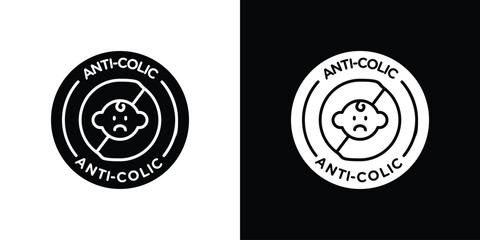 Anti colic baby cry icon collection. line stroke icon. EPS 10