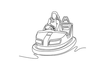 holiday on the rides concept. Single line draw design. Vector graphic illustration
