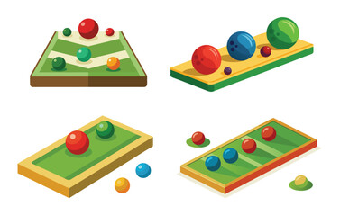 Bocce illustration, on white background.